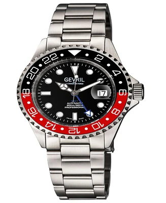 Gevril Men's Wall Street Swiss Automatic Silver-Tone Stainless Steel Bracelet Watch 43mm