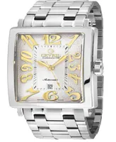 Gevril Men's Avenue of Americas Swiss Automatic Silver-Tone Stainless Steel Bracelet Watch 44mm