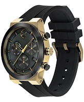 Movado Men's Swiss Chronograph Bold Fusion Black Silicone Strap Watch 45mm