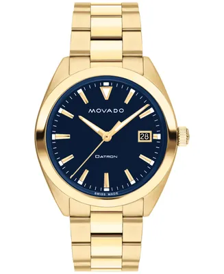 Movado Unisex Swiss Heritage Datron Gold Ion-Plated Steel Bracelet Watch 39mm