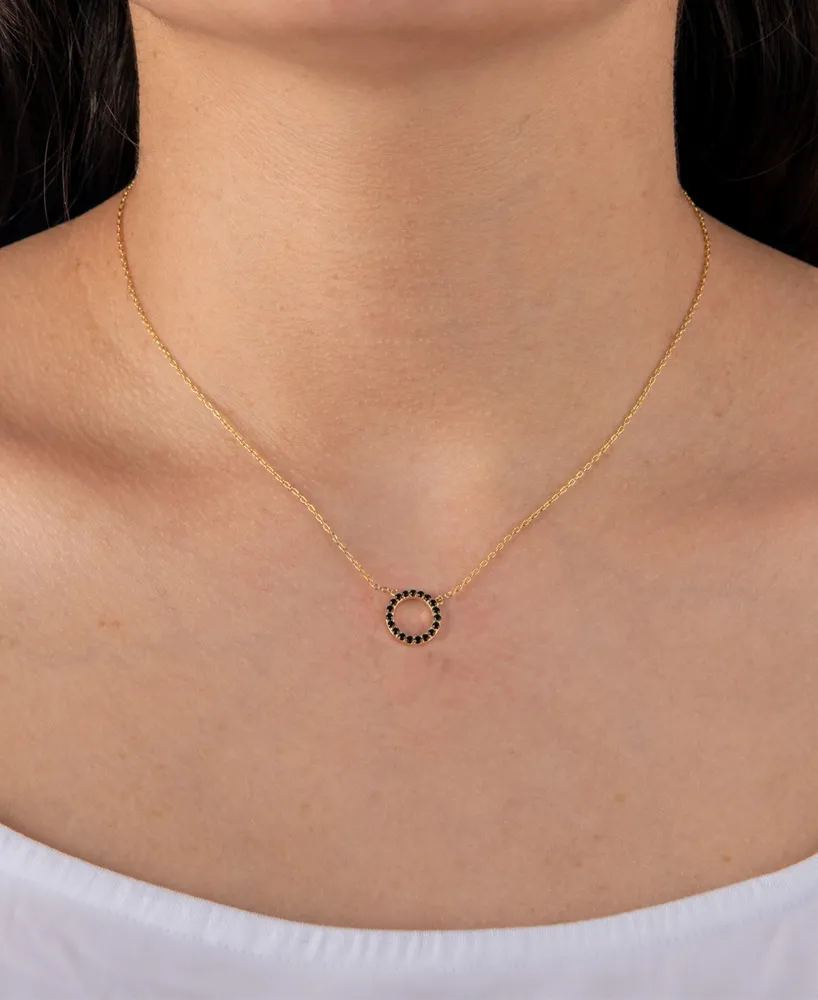 Black Spinel Open Circle Necklace