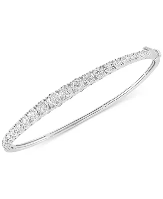 Effy Diamond Graduated Bangle Bracelet (1-1/2 ct. t.w.) in 14k White Gold