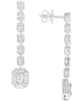 Effy Diamond Baguette & Round Linear Drop Earrings (2-1/2 ct. t.w.) in 18k White Gold