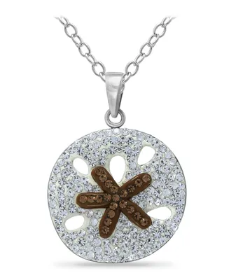 Giani Bernini Crystal Sand Dollar Pendant Sterling Silver Necklace