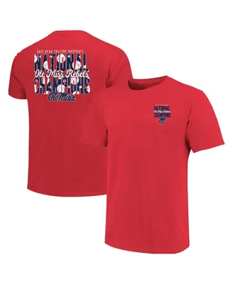 Women's Red Ole Miss Rebels 2022 Ncaa Men's Baseball College World Series Champions 2-Hit T-shirt