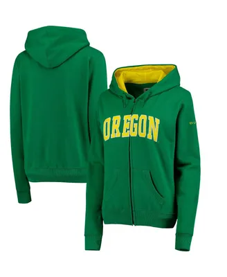 Women's Kelly Green Oregon Ducks Arched Name Full-Zip Hoodie