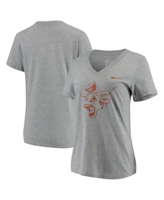 Women's Nike Heathered Gray Texas Longhorns Vault Tri-Blend V-Neck T-shirt