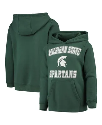 Big Boys Green Michigan State Spartans Bevel Pullover Hoodie