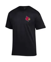 Men's Champion Black Louisville Cardinals Stack 2-Hit T-shirt