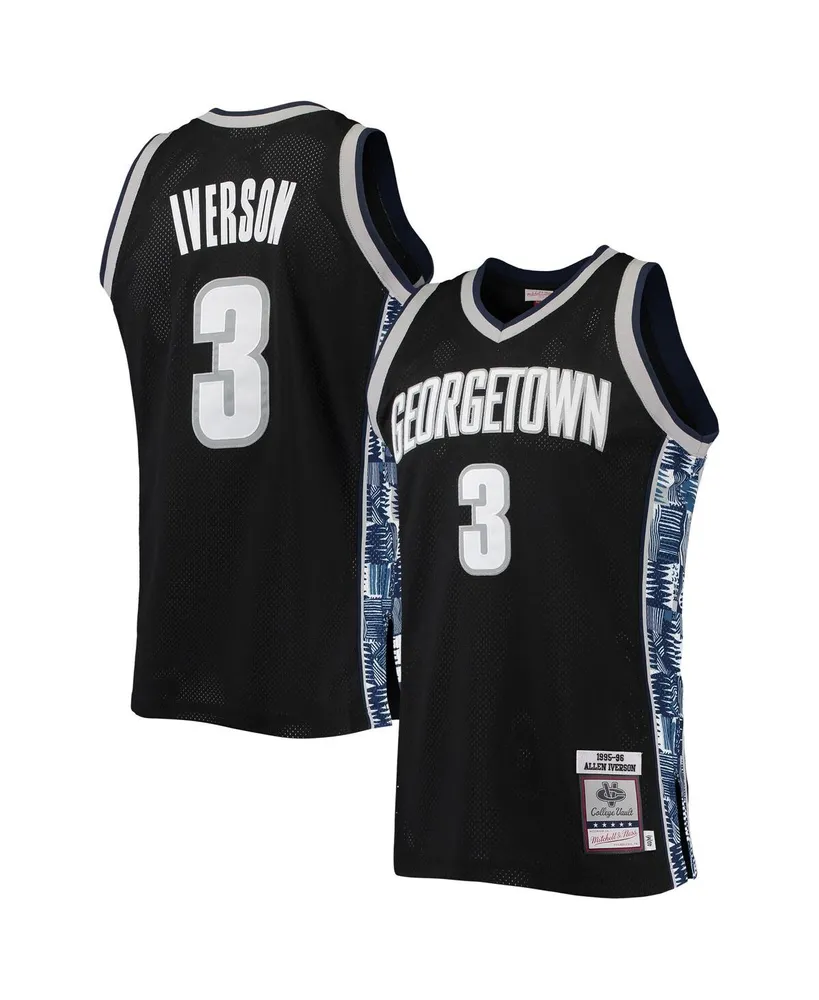 Men's Mitchell & Ness Allen Iverson Black Georgetown Hoyas 1995-96 Authentic Throwback Jersey