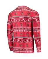 Men's Concepts Sport Red Louisville Cardinals Ugly Sweater Long Sleeve T-shirt and Pants Sleep Set