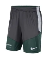 Men's Nike Charcoal and Green Michigan State Spartans Team Performance Knit Shorts