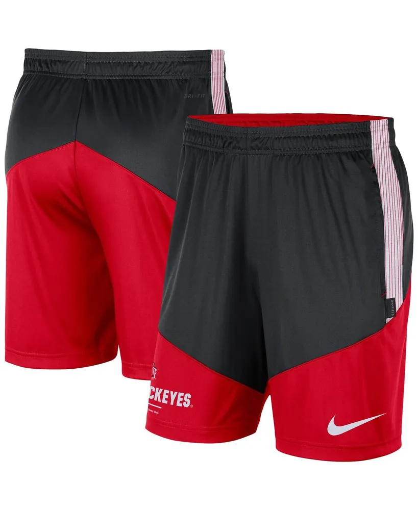 Men's Nike Black and Scarlet Ohio State Buckeyes Team Performance Knit Shorts