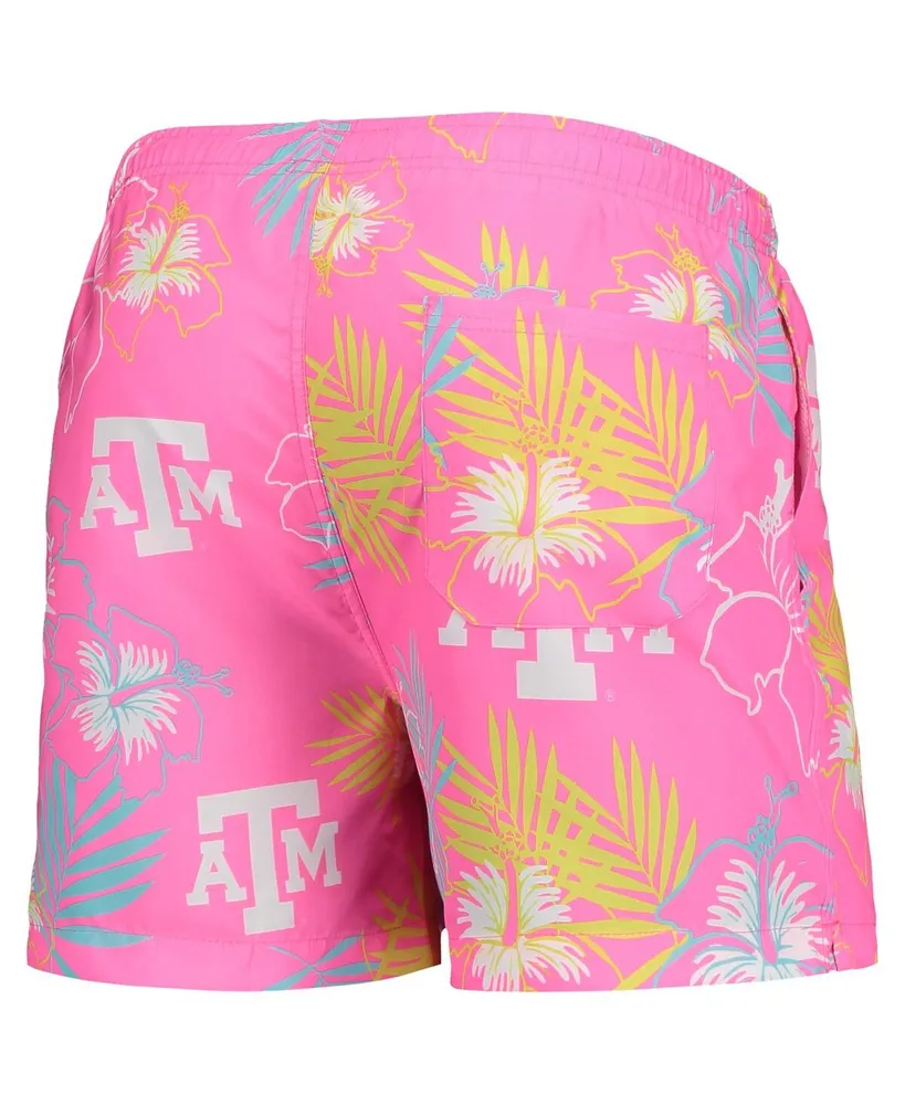 Men's Foco Pink Texas A&M Aggies Neon Floral Swim Trunks