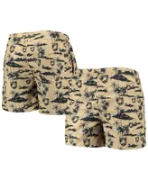 Men's Foco Gold Army Black Knights Island Palm Swim Trunks