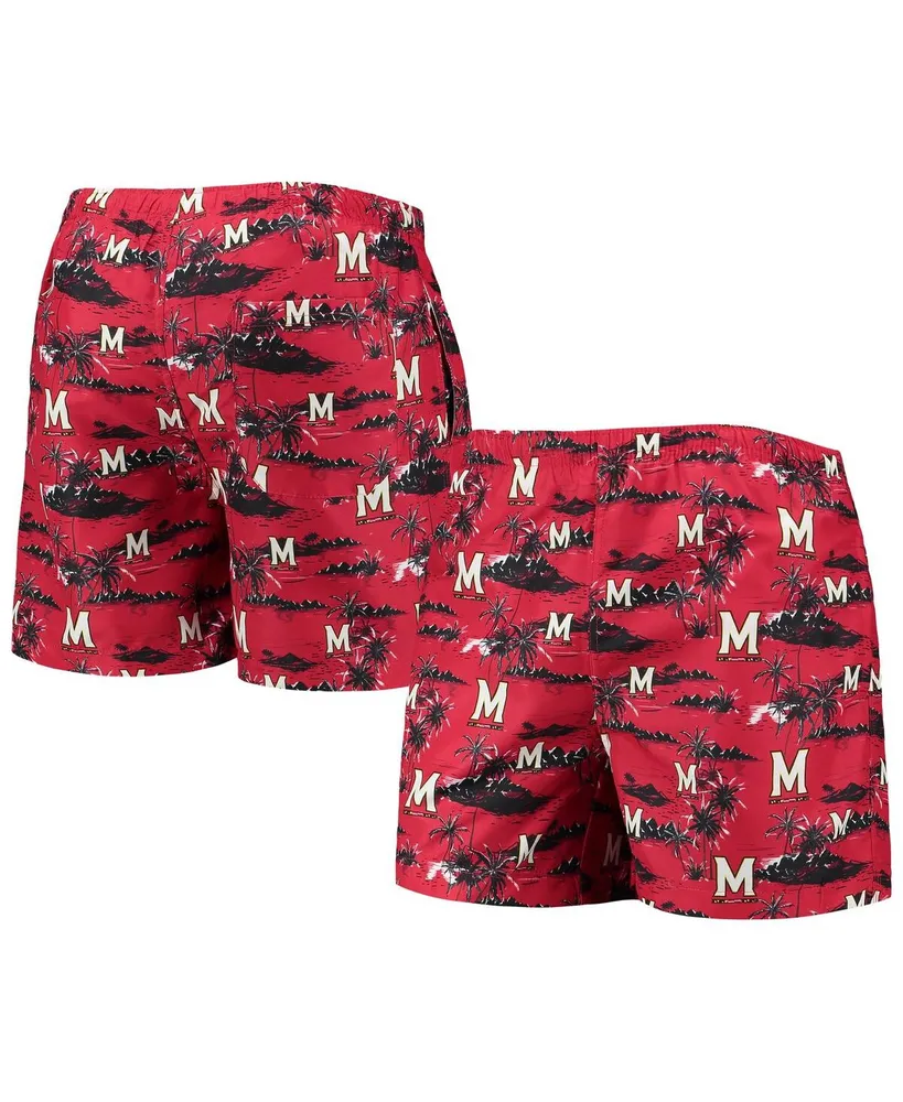 Men's Foco Red Maryland Terrapins Island Palm Swim Trunks