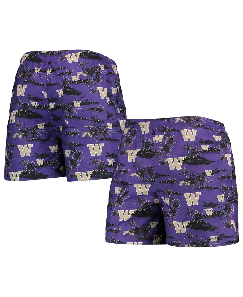 Men's Foco Purple Washington Huskies Island Palm Swim Trunks