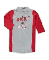 Infant Unisex Gray and Scarlet Ohio State Buckeyes Wave Runner Wetsuit