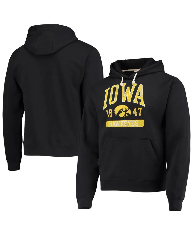 Men's League Collegiate Wear Black Iowa Hawkeyes Volume Up Essential Fleece Pullover Hoodie