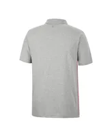 Men's Colosseum Scarlet, Heathered Gray Nebraska Huskers Caddie Polo Shirt