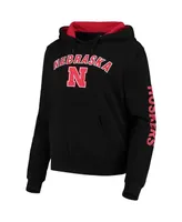 Women's Colosseum Black Nebraska Huskers Loud and Proud Pullover Hoodie