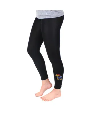 Women's ZooZatz Black Kansas Jayhawks Fleece Leggings