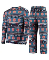 Men's Concepts Sport Navy Auburn Tigers Ugly Sweater Knit Long Sleeve Top and Pant Set