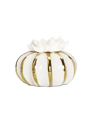 Ruffled Diffuser - White, Gold