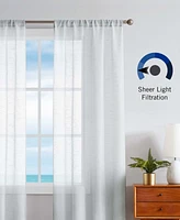 Nautica Erasmus Sheer Rod Pocket Window Curtain Panel Pair