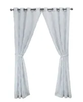 Jessica Simpson Everyn Sheer Embellished Grommet Window Curtain Panel Pair With Tiebacks Collection