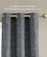 Jessica Simpson Groovy Paisley Textured Blackout Grommet Window Curtain Panel Pair with Tiebacks, 38" x 96"