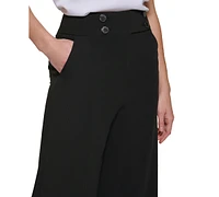 Calvin Klein Women's Whitney Button Front Wide Leg Pants