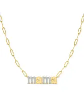 Diamond Mama 18" Pendant Necklace (1/10 ct. t.w.) in 14k Gold-Plated Sterling Silver - Gold