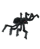 Fuzzy Spider with Red Eyes Halloween Decoration, 24"