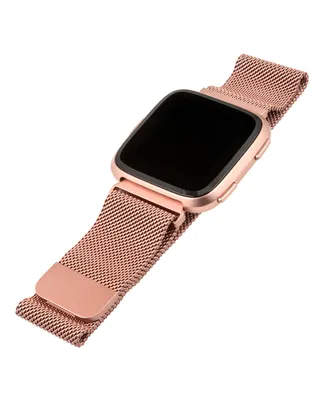 WITHit Rose Gold-Tone Stainless Steel Mesh Band Compatible with the Fitbit Versa and Fitbit Versa 2 - Rose Gold