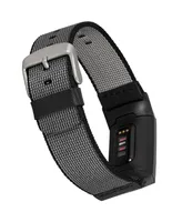WITHit Black Premium Woven Nylon Band Compatible with the Fitbit Charge 3 and 4