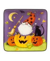 Halloween Gnomes Canape Plate Square Set, 4 Pieces