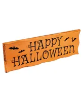 Wooden 'Happy Halloween' Wall Sign with Bats, 24"