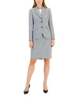 Anne Klein Women's Mini Houndstooth Two-Button Jacket & Flare-Leg Pants Pencil Skirt