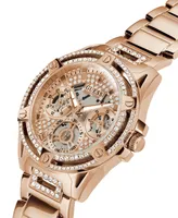Guess Women's Quartz Rose Gold-Tone Stainless Steel Bracelet Multi-Function Watch 40mm - Rose Gold