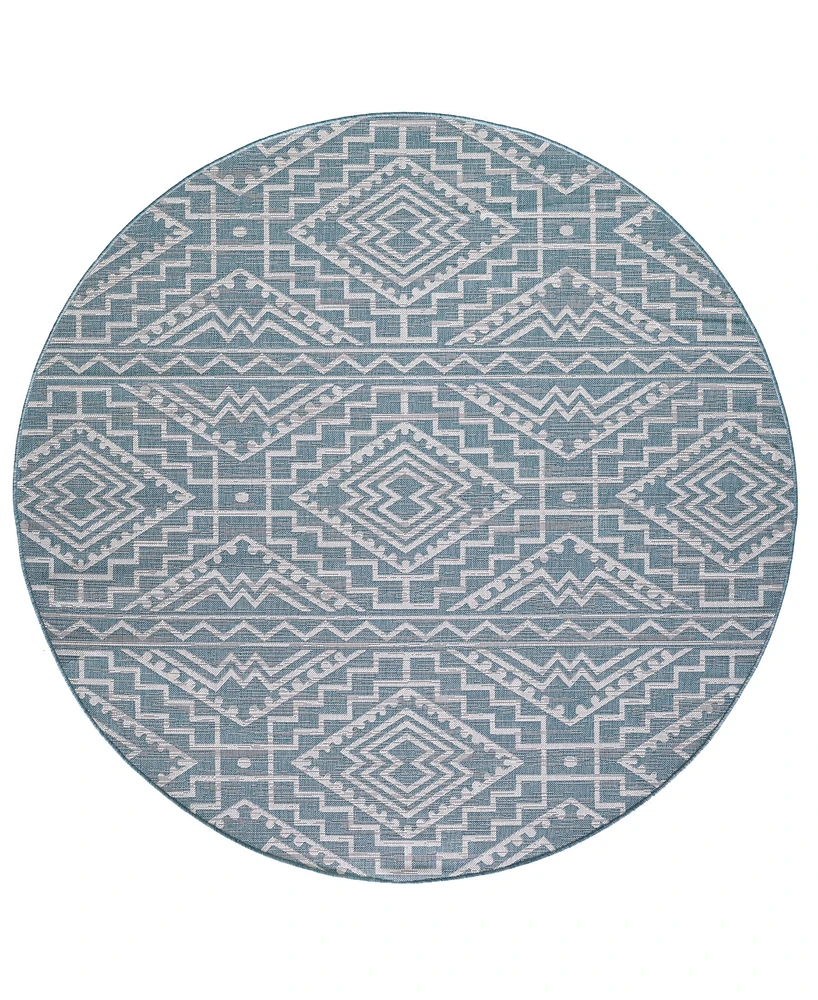 Kas Provo 7'10" x 7'10" Round Outdoor Area Rug