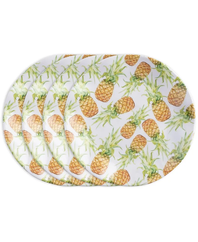 Q Squared Melamine Aloha 8" Salad Plate Set/4