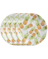 Q Squared Melamine Aloha 8" Salad Plate Set/4