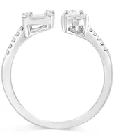 Effy Diamond Multi-Cut Cluster Cuff Ring (3/4 ct. t.w.) in 14k White Gold