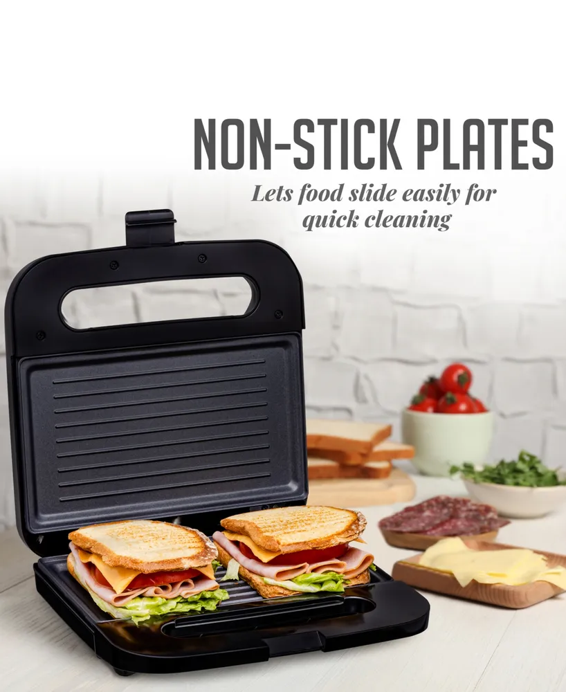 Ovente 750W Electric Panini Press Grill Breakfast Sandwich Maker GP0401B