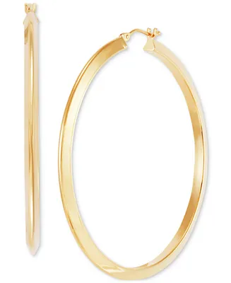 Polished Tube Medium Round Hoop Earrings in 14k Gold, 1-3/4", Created for Macy's