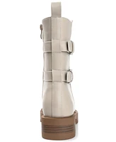 Journee Collection Women's Yasmine Lug Sole Mid Shaft Moto Booties