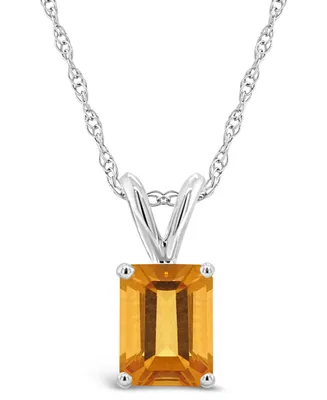 Citrine (1-5/8 ct.t.w) Pendant Necklace in 14K White Gold