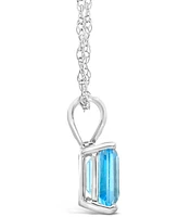 Blue Topaz (2 ct.t.w) Pendant Necklace in 14K White Gold