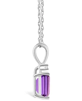 Amethyst (1 ct. t.w.) and Diamond Accent Pendant Necklace 14K Yellow Gold or White